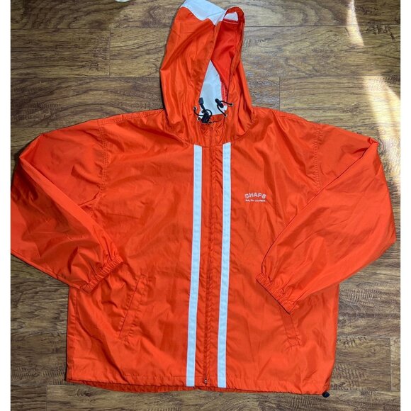 Chaps Ralph Lauren Jacket Mens L Orange Lightweight Windbreaker Zipper Fall - Picture 1 of 9